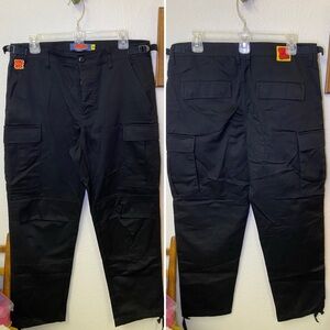 Empyre Canvas Pants Mens Sz 30 (34x28) Black Cargo Straight Baggy Relaxed Skater